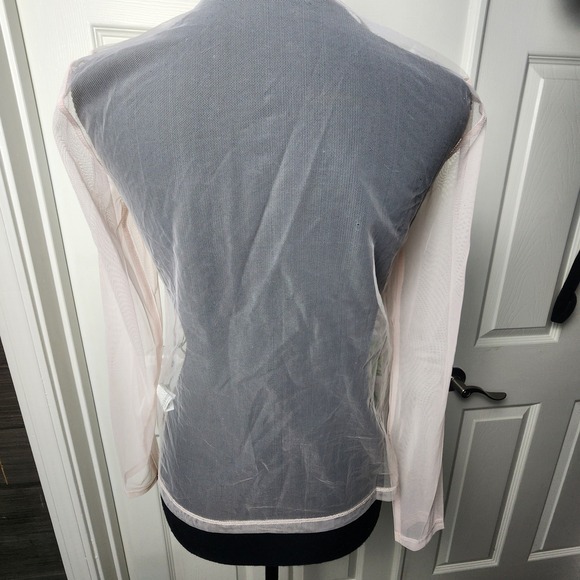 Zara Floral Applique Mesh Top S Sheer 3D Flowers Embroidered Boho Festival Fairy - Picture 8 of 15